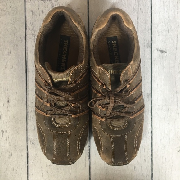 Skechers Brown distressed leather Oxford shoes main image 6
